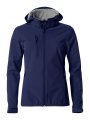 Dames Softshell Jas Hoodie Clique Basic Dark Navy